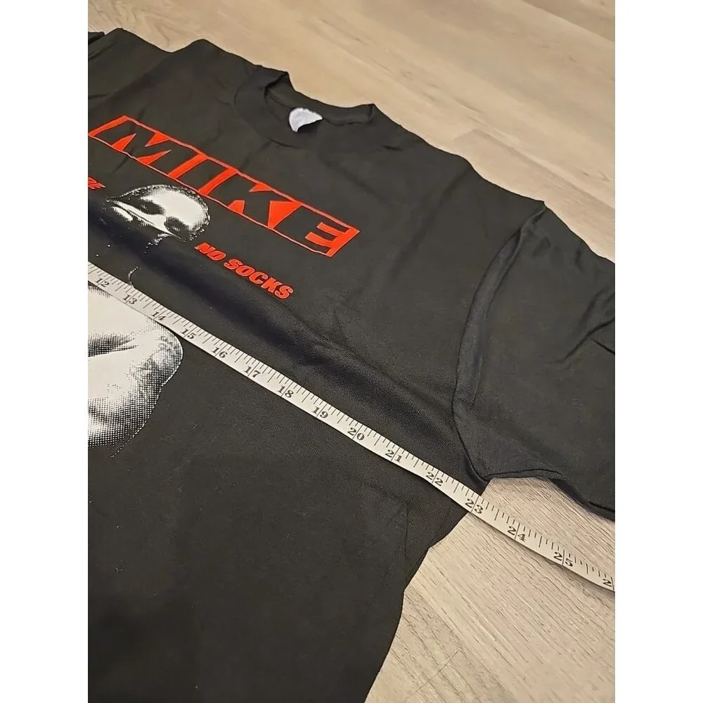 Vintage Mike Tyson T Shirt 90s Black No Robe Shoes MERCY Single Stitch DEADSTOCK - Picture 4 of 6